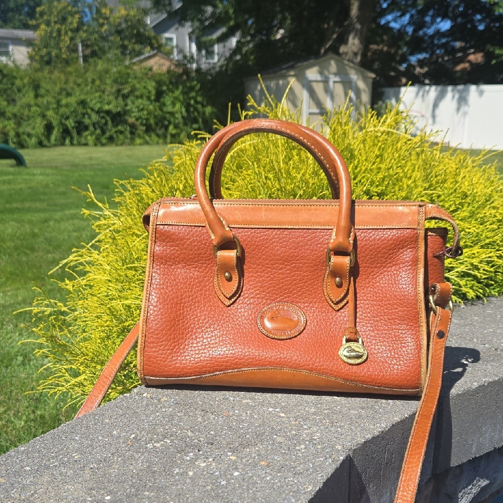 Dooney & Bourke Chestnut Brown Pebbled Leather Satchel